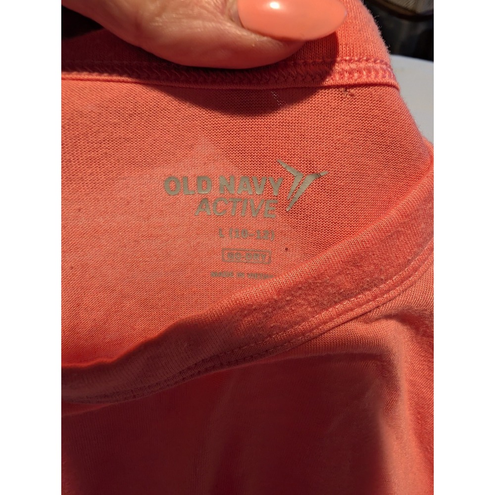 Old Navy Active Girls Go-Dry Sleeveless Tank Top Coral Pink Size L 10-12 - Picture 4 of 4